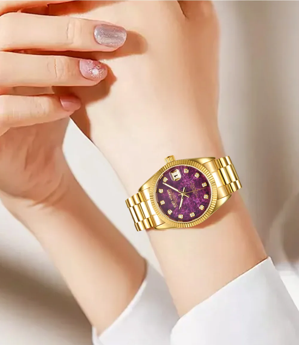 Женские кварцевые часы Carl Vinson с цирконами.