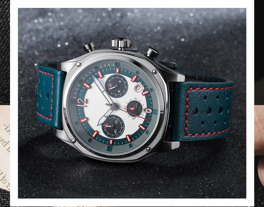 Мужские кварцевые хронографы REDEAR из нержавеющей стали