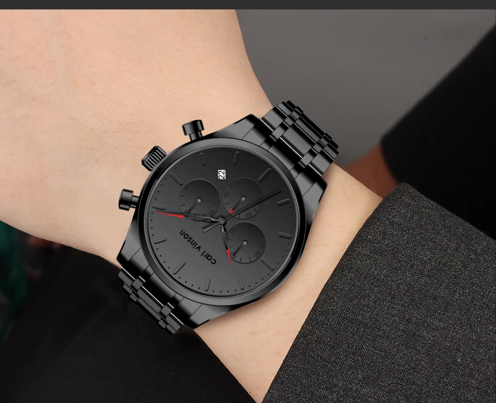 Мужские многофункциональные кварцевые часы Carl Vinson