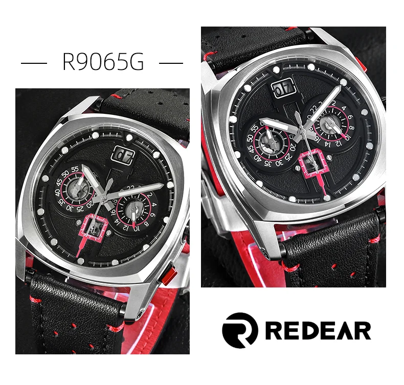 Мужские многофункциональные светящиеся кварцевые часы REDEAR