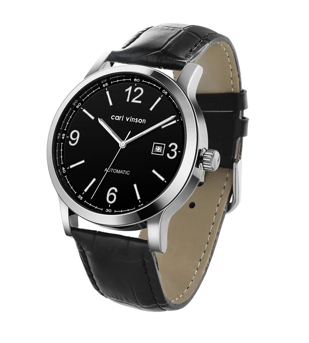 Мужские автоматические часы в простом стиле Carl Vinson