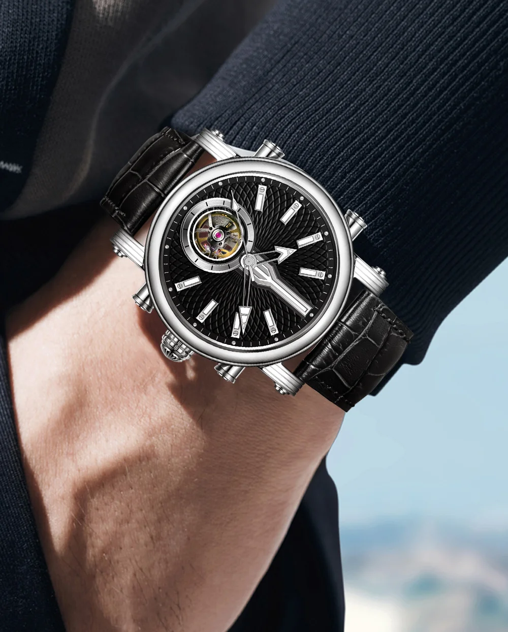 Мужские винтажные водонепроницаемые механические часы REDEAR