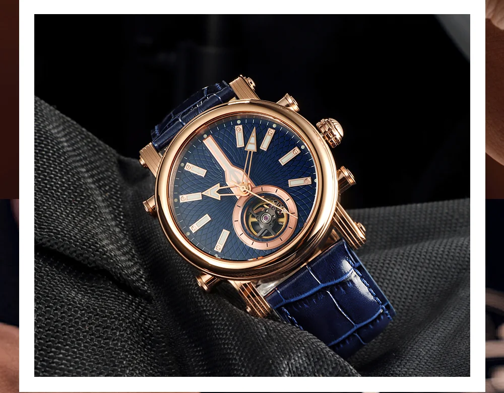 Мужские винтажные водонепроницаемые механические часы REDEAR