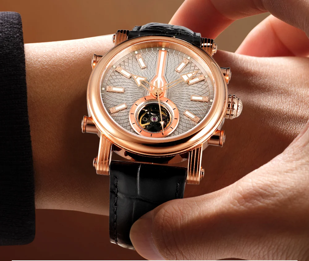 Мужские винтажные водонепроницаемые механические часы REDEAR