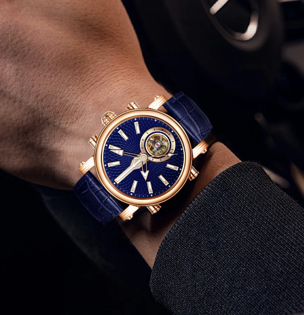 Мужские винтажные водонепроницаемые механические часы REDEAR