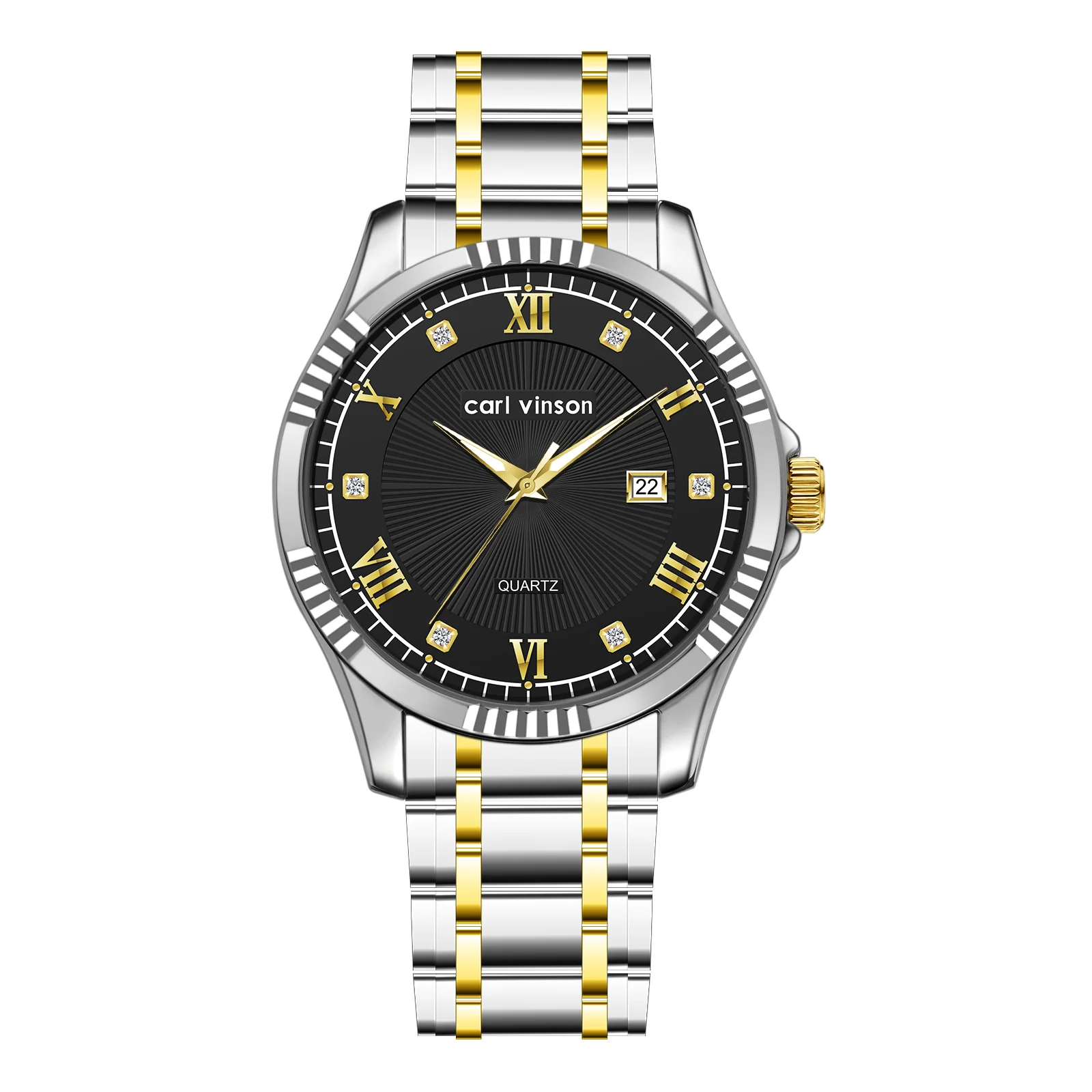 Мужские деловые кварцевые часы с календарем Carl Vinson